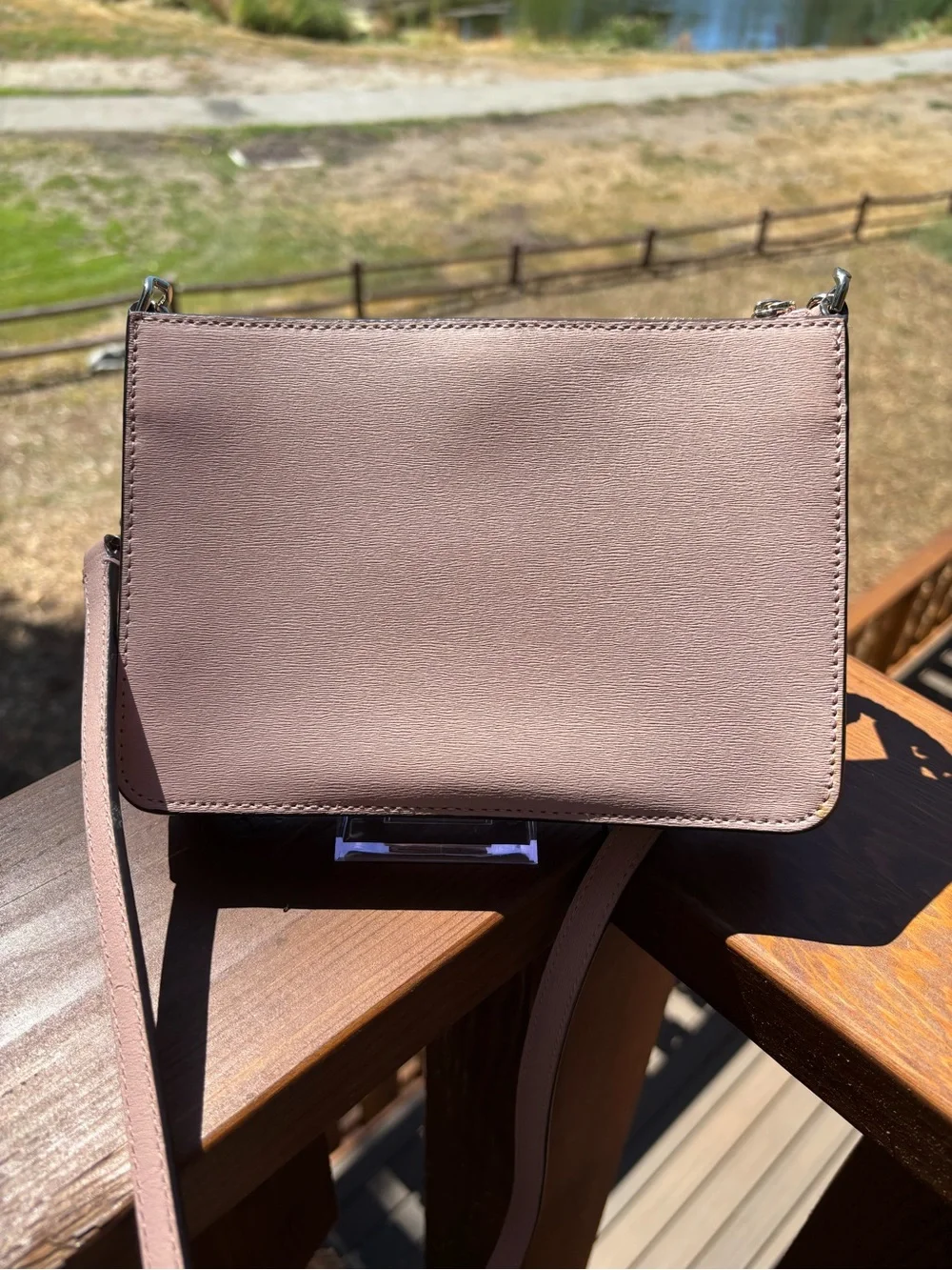 kate spade Blush Pink Saffiano Crossbody with Chain Strap